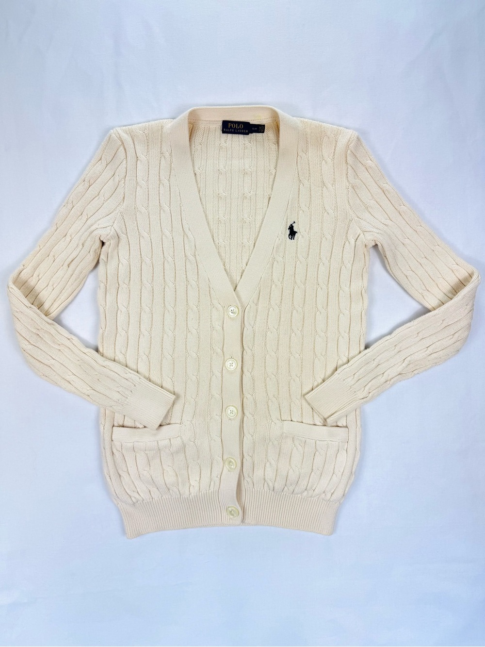 Ralph Lauren Polo Cream Cable Cardigan sweater